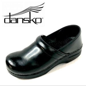 DANSKO CABRIO BLACK GLOSS LEATHER MULE CLOGS EU40
